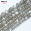 A+++ Natural Silver Grey Moonstone 6 8 10mm Loose Beads for Jewelry Making Bracelets Stone Beads DIY Accessories 2