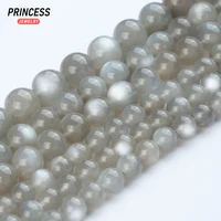 A+++ Natural Silver Grey Moonstone 6 8 10mm Loose Beads for Jewelry Making Bracelets Stone Beads DIY Accessories 2