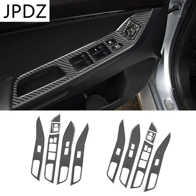 

Carbon Fiber Window Lift Switch Button Panel Decoration Sticker Decal Cover Trim For Mitsubishi Lancer 2008 09-2013 car styling