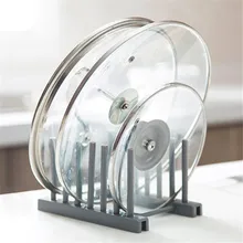 Kitchen Organizer Pot Lid Rack Stainless Steel Spoon Holder Shelf Cooking Dish Pan Cover Stand Accessories Novel Gadgets