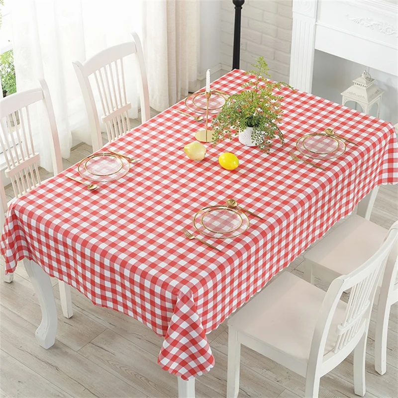 

Plaid Print Table Cloth Waterproof Oilproof Kitchen Wedding Birthday Party Dining Table Cover Rectangle Home Decor Tablecloth