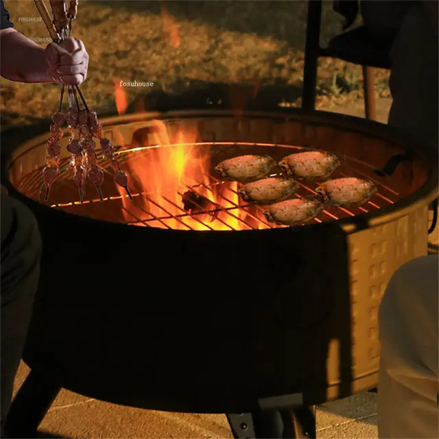 Kültéri Faszén Grillezett Tűzlemez Máglya Fazék Kályha Terasz Melegítők Otthoni Tűzifák Fűtőberendezés Téli Beltéri Fűtési Tűzhely - Image 5