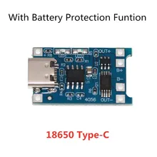  2/5PCS 1A 18650 Lithium Battery Protection Board Type-c/Micro/Mini USB Charging Module TP4056 With Protection One Plate Module 