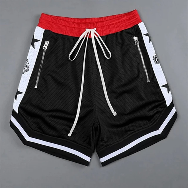 Team Basketball Shorts Just Short Don Sport Wear Hip Pop Pants With Pocket  Zipper Sweatpants Blue White Black Red Purple Stitched Man Size S-XXXL