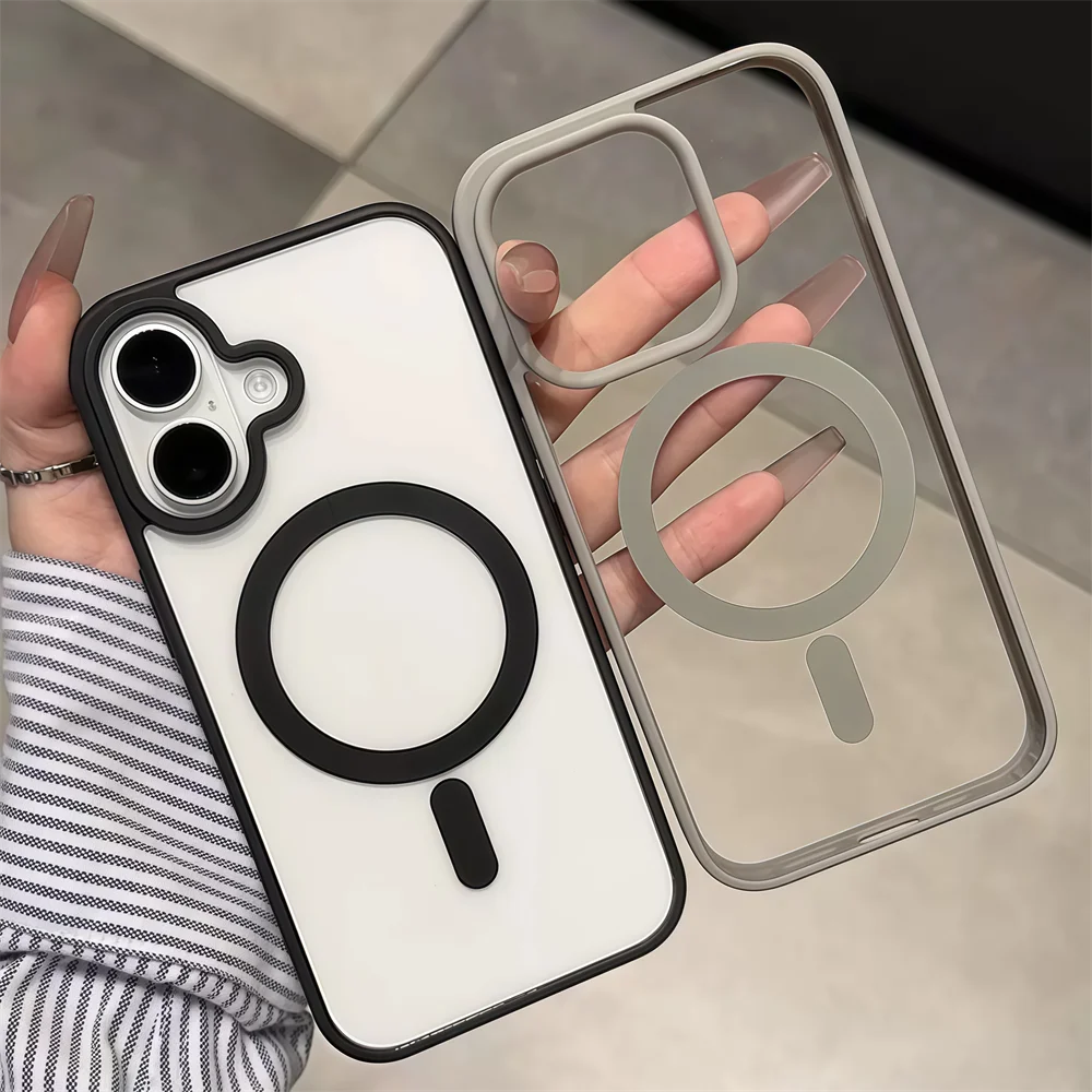 Clear Acrylic Magnetic Wireless Charging Phone Case with MagSafe Compatibility