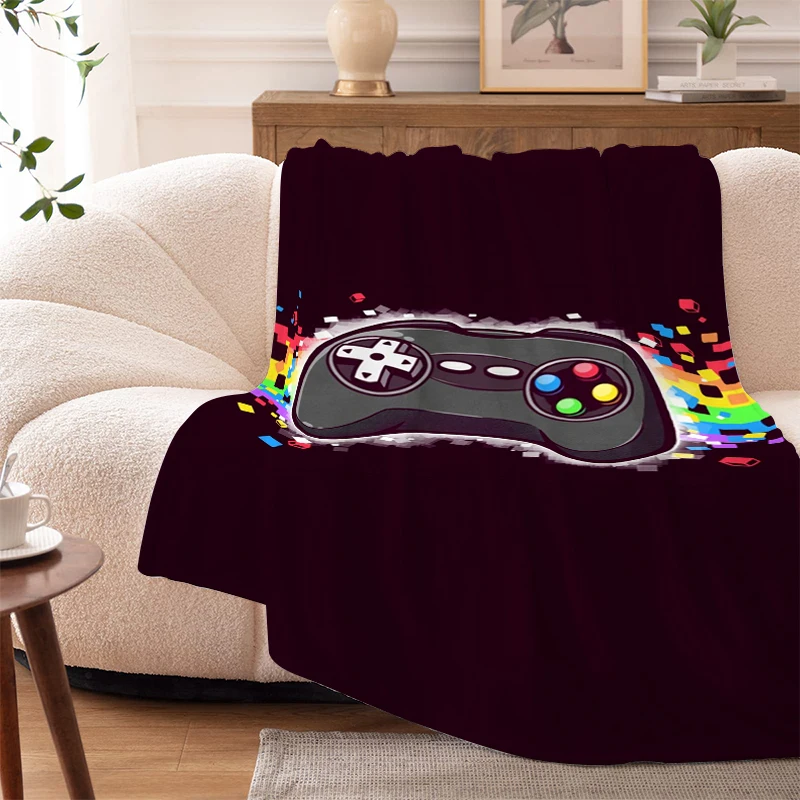 

Gamer Bed Blanket Sofa Winter Microfiber Bedding Warm Knee Fleece Camping Custom Decorative Nap Fluffy Soft Blankets King Size