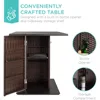 Wicker Dining Table Set of 5, W/Built-in Bottle Opener, Hidden Storage Shelf, Metal Tabletop, 4 Stools, Outside Dining Table Set 2