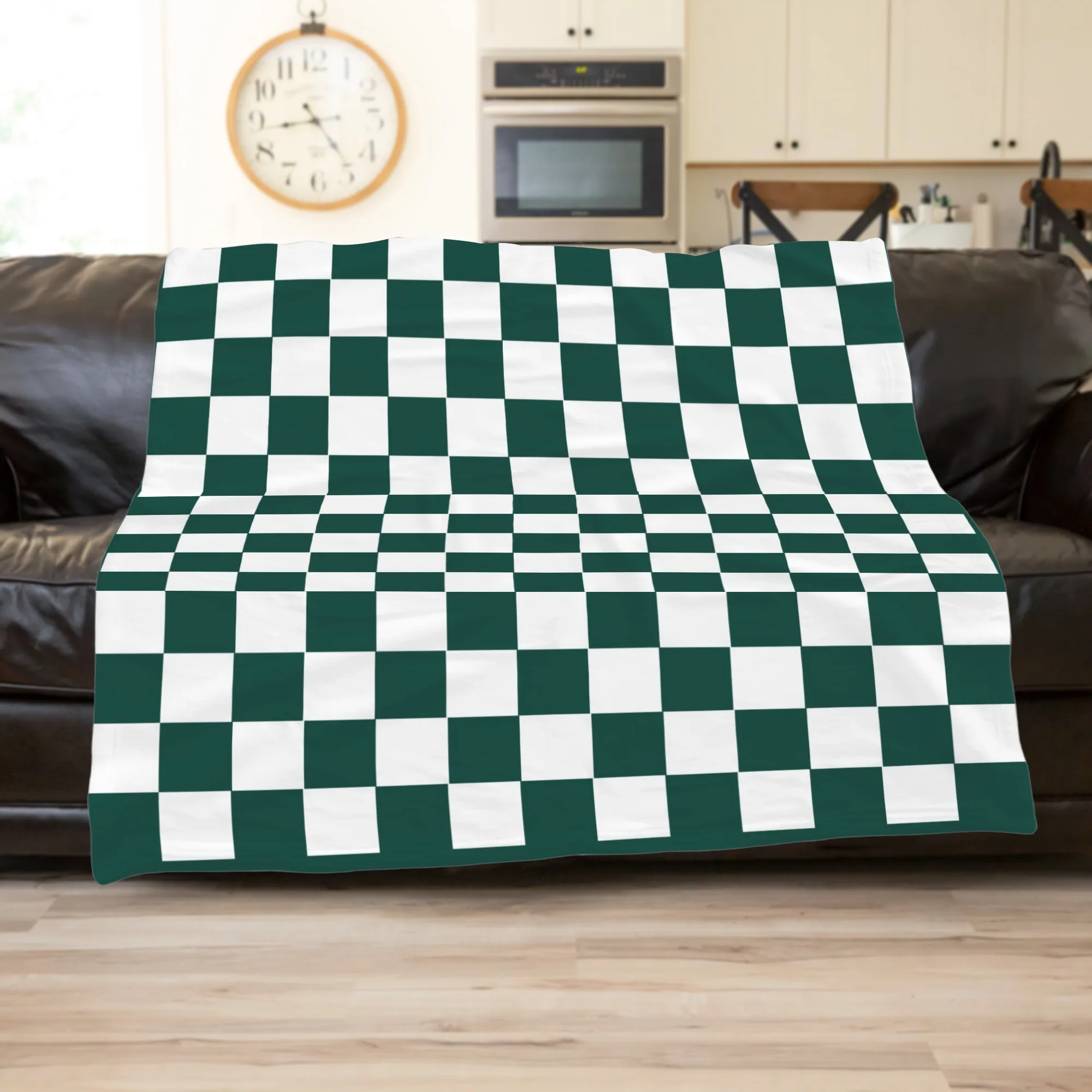 Classic and stylish checkerboard flannel blanket - perfect gift - suitable for all seasons, suitable for sofa, bed, office, camp 3