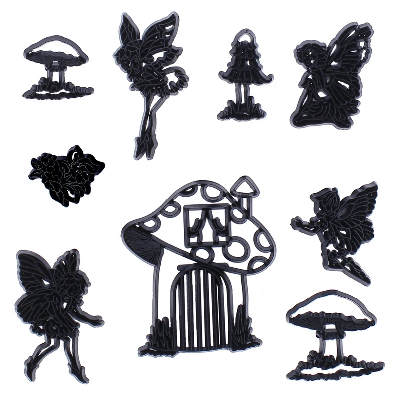 

Fairy Set Cookie Cutter Plastic Biscuit Baking Fruit Knife Kitchen Cake Mold Tools Strips Embossing Printing