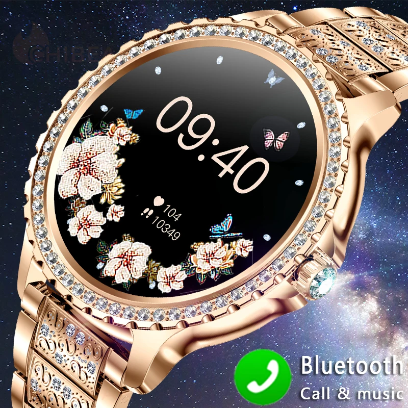 2023 New Fashion Women Bluetooth Call Smart Watch 1.32 "Amoled 360*360 Hd Screen Sport Fitness Ladies Smartwatch Diamond Band