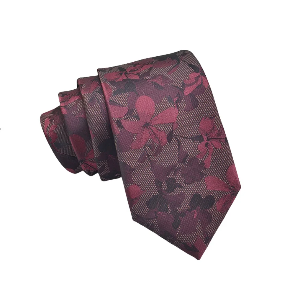 Mens Jacquard Tie - Floral Dot Necktie for Weddings  Daily Wear