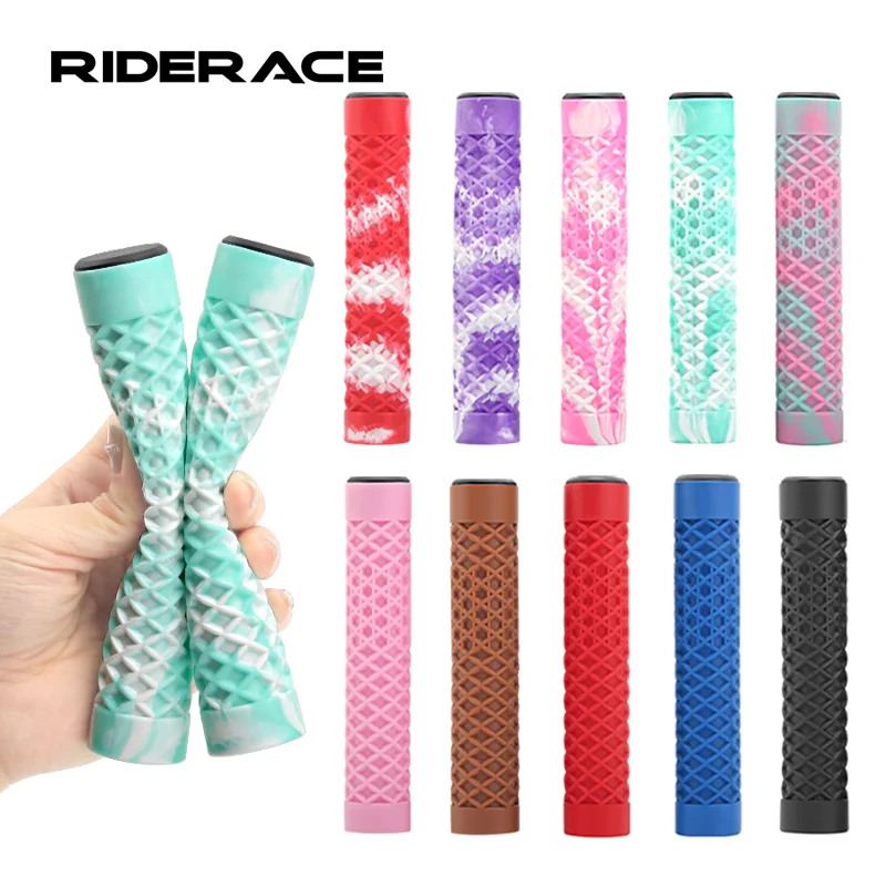 Bicycle Handlebar Grips 1Pair Lengthening Non-Slip Soft Rubber Mountain Bike Grips 22.2mm Handlebar Scooter Tricycle BMX