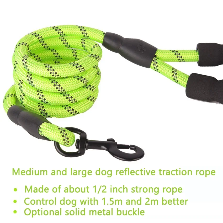 Robuuste hondenriem, 3 m/2 m, geschikt voor middelgrote en grote honden, met comfortabele handgrepen en reflecterende lijnen die duidelijk zijn (roze, 3 m Robuuste hondenriem, 3 m/2 m, geschikt voor middelgrote en grote honden, met comfortabele handgrepen en reflecterende lijnen die duidelijk zijn (roze, 3 m