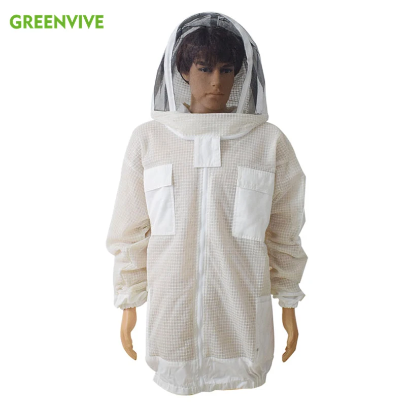 Beekeeping Suit Beekeeping Clothing Ventilated Mesh Beekeeper Suit 3 Layer Air-through Protective Clothing Bee Suit with Removable Hat Ventilated Beekeeping Jacket