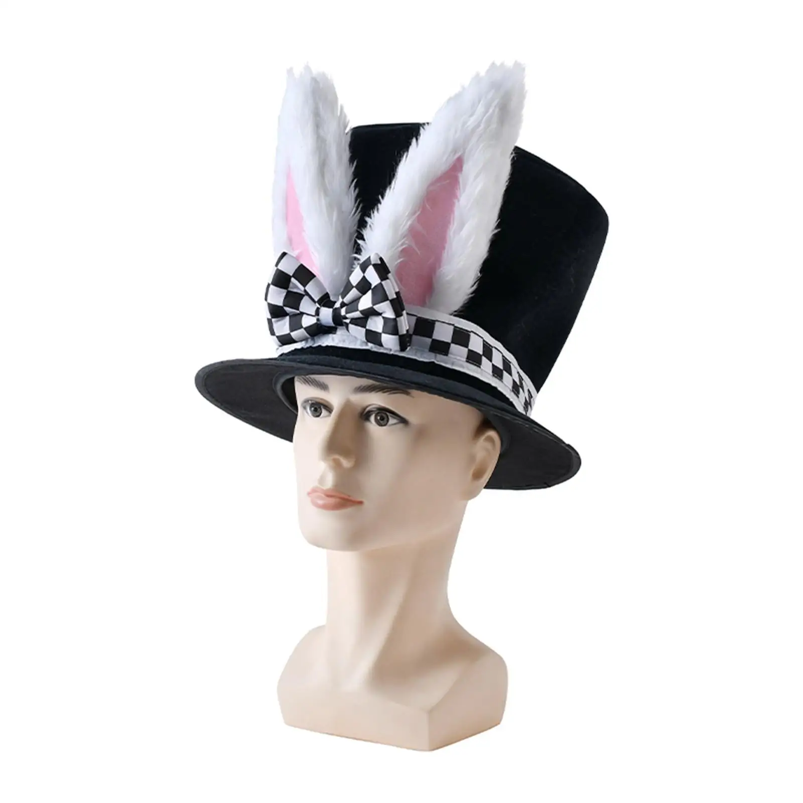 Kids Bunny Ears Funny Party Top Hat Comfortable to Wear Polyester Adjustable Hand Wash Fashionable Dress up Hat Seasonable Cute