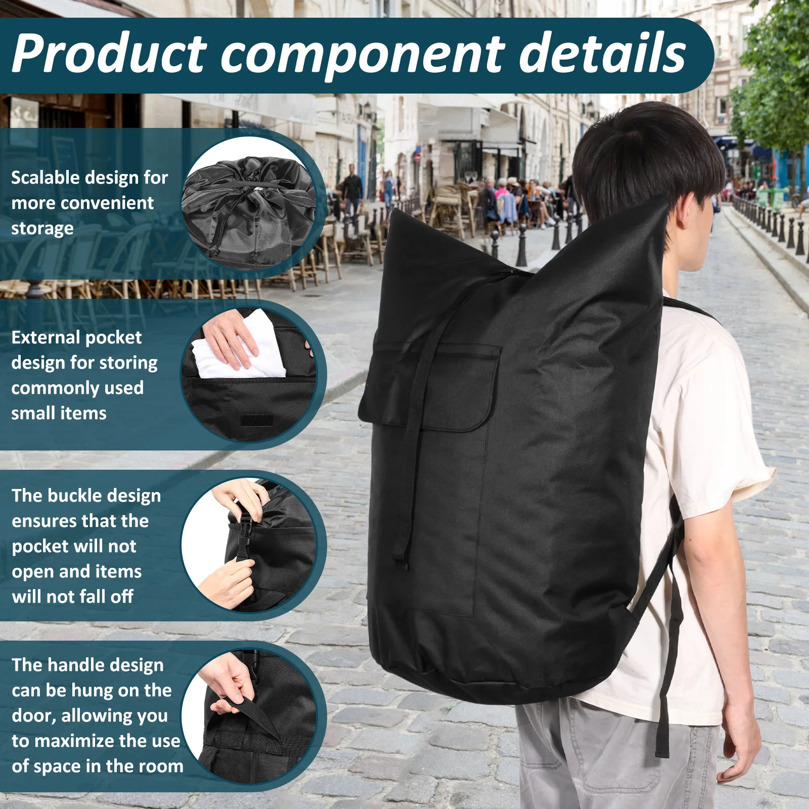 Waterproof Laundry Backpack Bag 115L Oxford Cloth