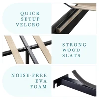 HOOMIC Bed Frame with Headboard, Fabric Platform Bed, Strong Wood Slats Support Panel Bed Mattress Foundation Allewie 5