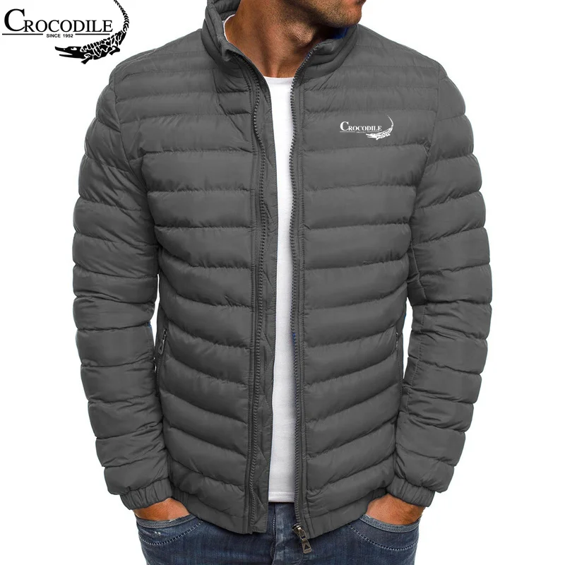 High quality new brand printed plus size men's hoodless standing neck cardigan winter thick warm jacket jacket jacket top