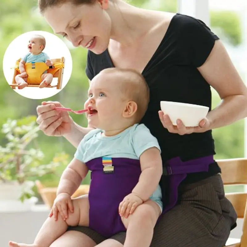 Folding Baby High Seat Strap Portable Kids Baby Chair Travel Washable Infant Feeding Dinning Cover Seat With Safety Belt
