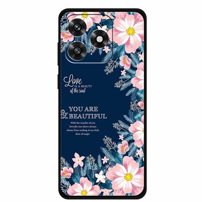 Black TPU Cartoon Soft Silicone Shockproof Case - Protective Back Cover