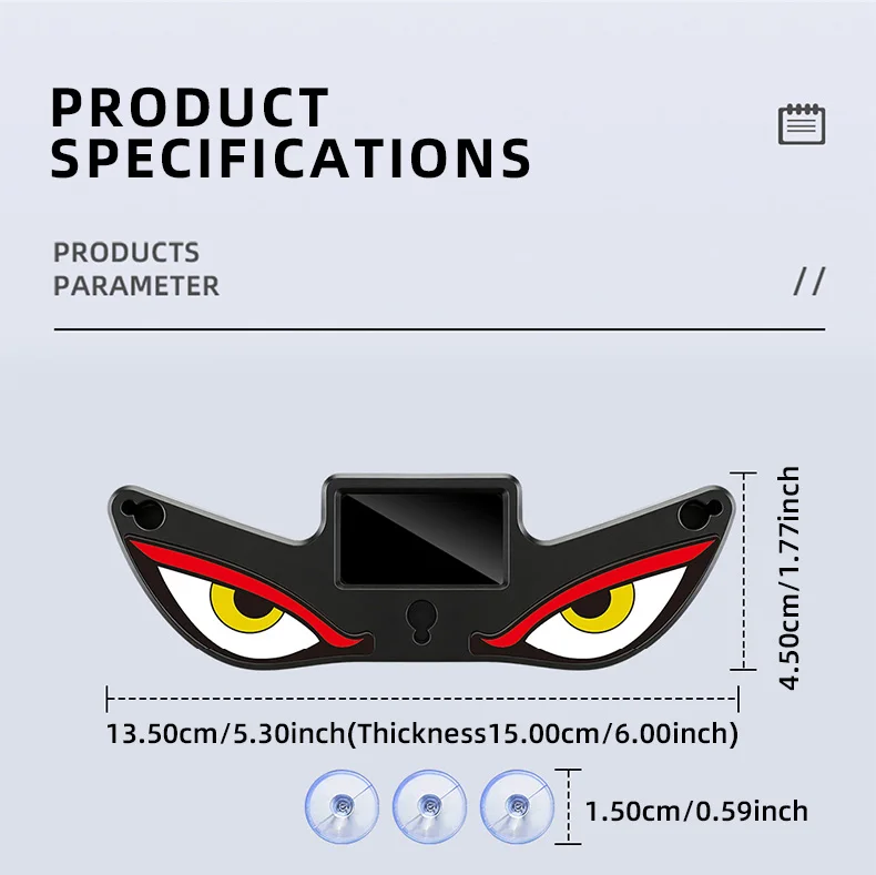 Solar Powered Car Neon Light Wireless Cool DEMON EYE Led Ambient Light Suction Cup USB Rechargeable Atmosphere Breathing Lamp