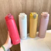 TYESO 600/750ML Thermos Bottle With Straw Stainless Steel Car Thermal Cup Sports Water Bottles Keeps Cold and Heat Thermal Mug 2