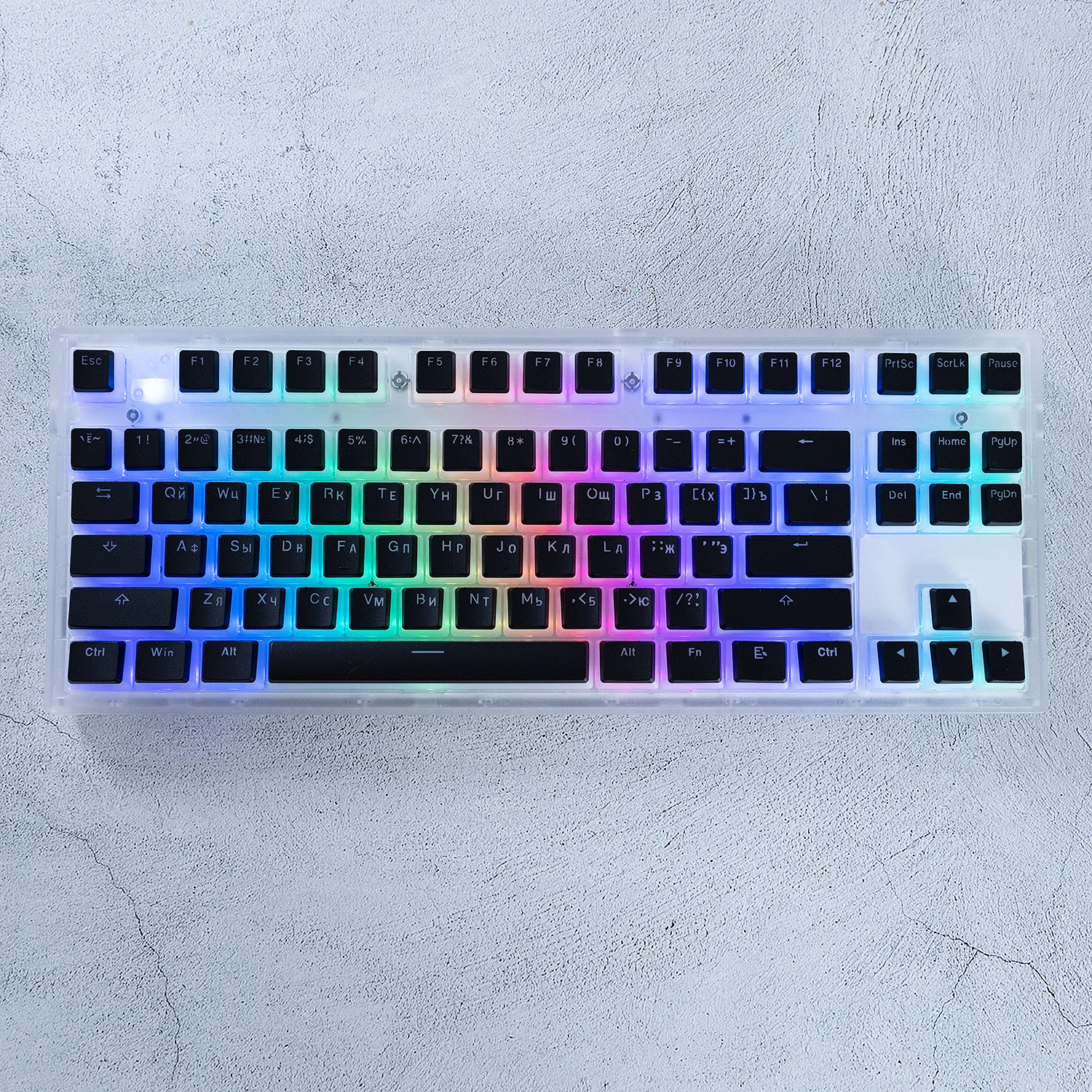 MAIMOOO-Pudim Keycaps, teclados mecânicos, luz traseira transparente,