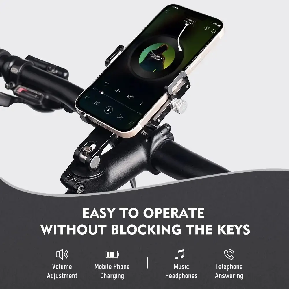 ThinkRider MTB 휴대폰 마운트 스탠드, 자전거 거치대, 270 ° 회전 가능, 알루미늄 조절 가능, 자전거 휴대폰 거치대, 미끄럼 방지