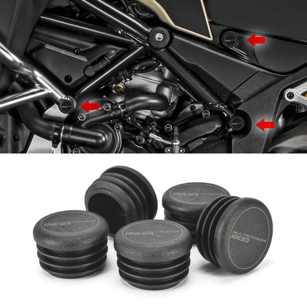 

Motorcycle Frame End Caps Frame Hole Cover Caps Plug Decorative For Ducati Multistrada 1200 S Enduro Pikes Peak 2015-2022