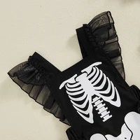 Baby Clothing Girl Halloween Romper Skeleton Print Ruffles Jumpsuit for Newborn Cute Clothes 4