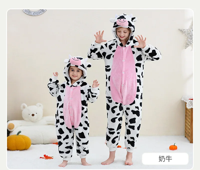 Kigurumi suit children winter overalls kids pajamas girl pyjamas boy nightwear anime pijamas sleepwear Halloween cosplay costume