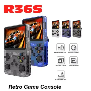 R36S Retro Video Console di gioco portatile Sistema Linux Schermo IPS da 3,5 pollici Batteria da 3000 mAH Scheda TF 64G/128G Giochi preinstallati