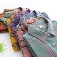 Chemise à carreaux en flanelle pour femmes, marque décontractée, nouvelle Boutique d'automne 2025, chemisier ample et hauts pour dames, chemises à manches longues, vêtements 6