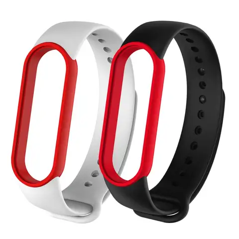 Pcs Correa Mi Band 6 Strap Watchband for Xiaomi Mi Band 5 Bracelet Two-colors Silicone Wristbband Amazfit Band 5 Accessories