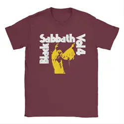 Vintage Black Sabbath Vol 4 Heavy Metal Rock Band T - Shirt - 100% Cotton Casual Short Sleeve Tee - XXXL (Burgundy)