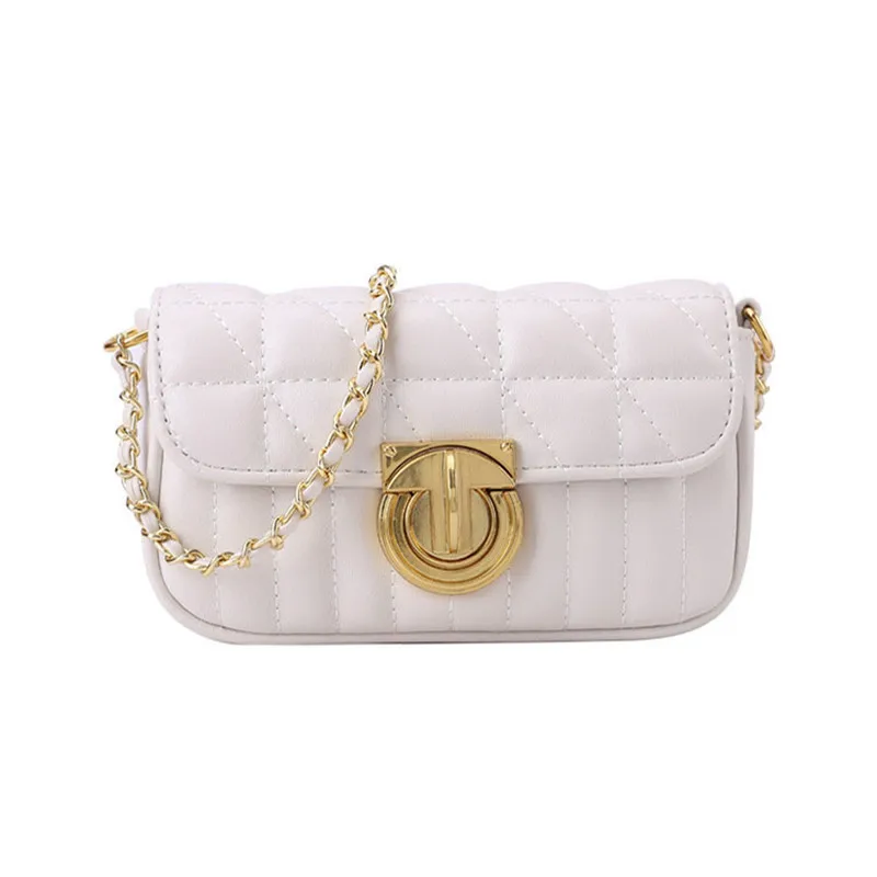 

2023 Fashion PU Leather Women Shoulder Bag Satchels Solid Color Female Crossbody Leisure Hasp Party Bag Chains Bag Hand Bag