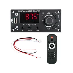 Dual 50W Bluetooth 5.0 DIY Audio Player & FM Radio Module with MP3, USB, TF, and Call Recording (Big remote control)