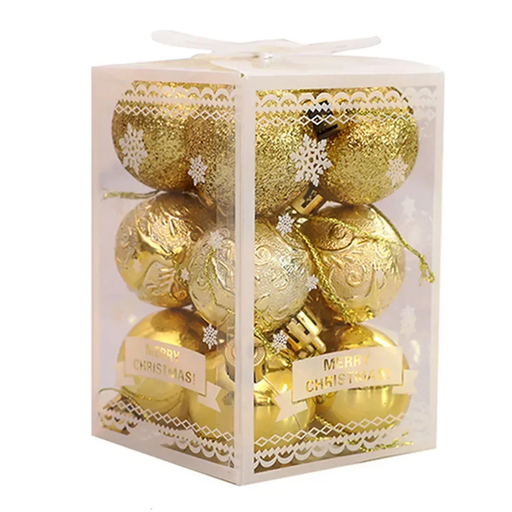 thumbnail image 1 of 12 bolas de Navidad de 4 cm, adornos para árbol de Navidad, bolas colgantes para árbol de Navidad, regalos para fiestas en casa, Año Nuevo 2024, Navidad, 1 of 5
