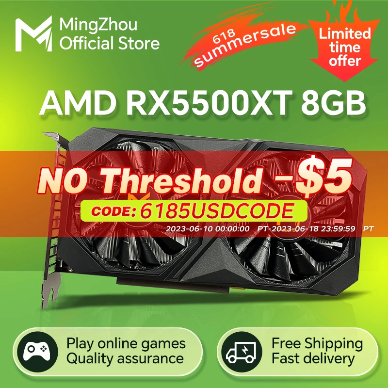 Mingzhou RX5500XT 8GB 128bit GDDR6 gaming graphics card, AMD Radeon rx