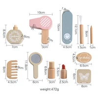 Wooden Toy Girls Makeup Set Pretend Play Kid Make Up Beautiful Hairdressing Simulation For Girl Children Dressing Cosmetic Gifts 2