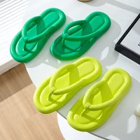 Soft Sole EVA Women's Flip Flops 2024 Summer Beach Non-slip Cloud Slippers Women Thick Platform Clip Toe Bathroom Slides - Image 5
