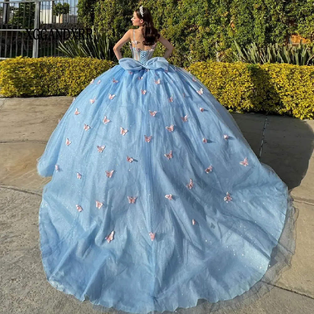 

Cinderella Quinceanera Dress 2024 Off Shoulder Princess Ball Gown Sweet 15 Birthday Vestidos De XV Años Party Gown Butterfly