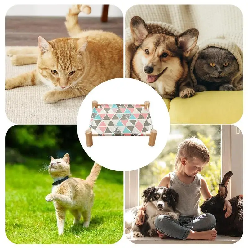 Pet Cat And Dog Cat Bed Canvas Hammock To Increase Breathable And Durable Small And Medium Elevated Pet Bed Summer Seasons