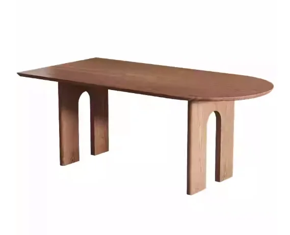 שולחן אוכל מעץ מוצק מודרני שולחן משא ומתן פשוט ביתי אובלי שולחן חצי האי רהיטי בית סטים לחדר אוכל