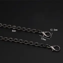 Luxury Adjustable Metal Chain Strap in Gold, Silver, and Black for Crossbody or Shoulder Bags (Black lobster clasps)