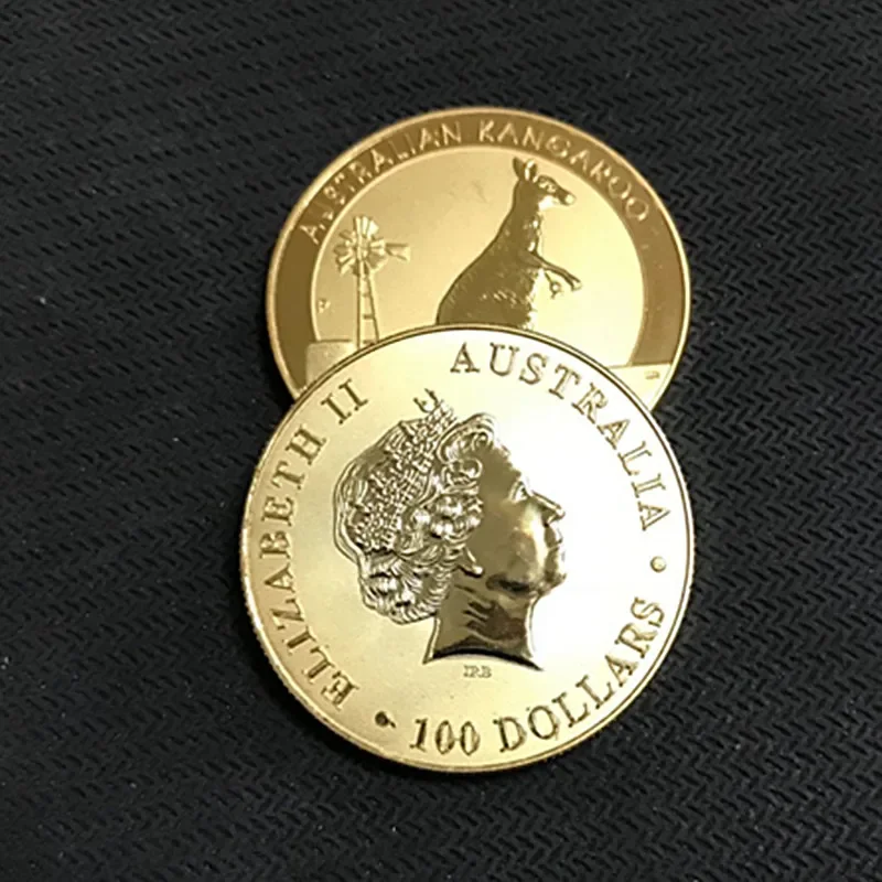

10 Pcs Non Magnetic The Australian Kangroo 2012 badge 24K gold plated brass 32.6 mm Elizabeth collectible sourvenir art Coin