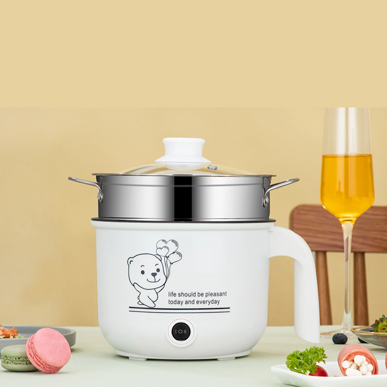 1.8L Electric Rice Cookers EU AdapteMini Cooking Machine Single/Double Layer Household Non-stick Hotpot Noodles Soup MultiCooker