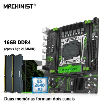 MACHINIST X99 마더보드 콤보 Xeon E5 2640 V3 CPU 키트, LGA 2011-3, 2*8GB = 16GB DDR4 RAM 메모리 지지대, NVME SATA M.2 USB 3.0 PR9