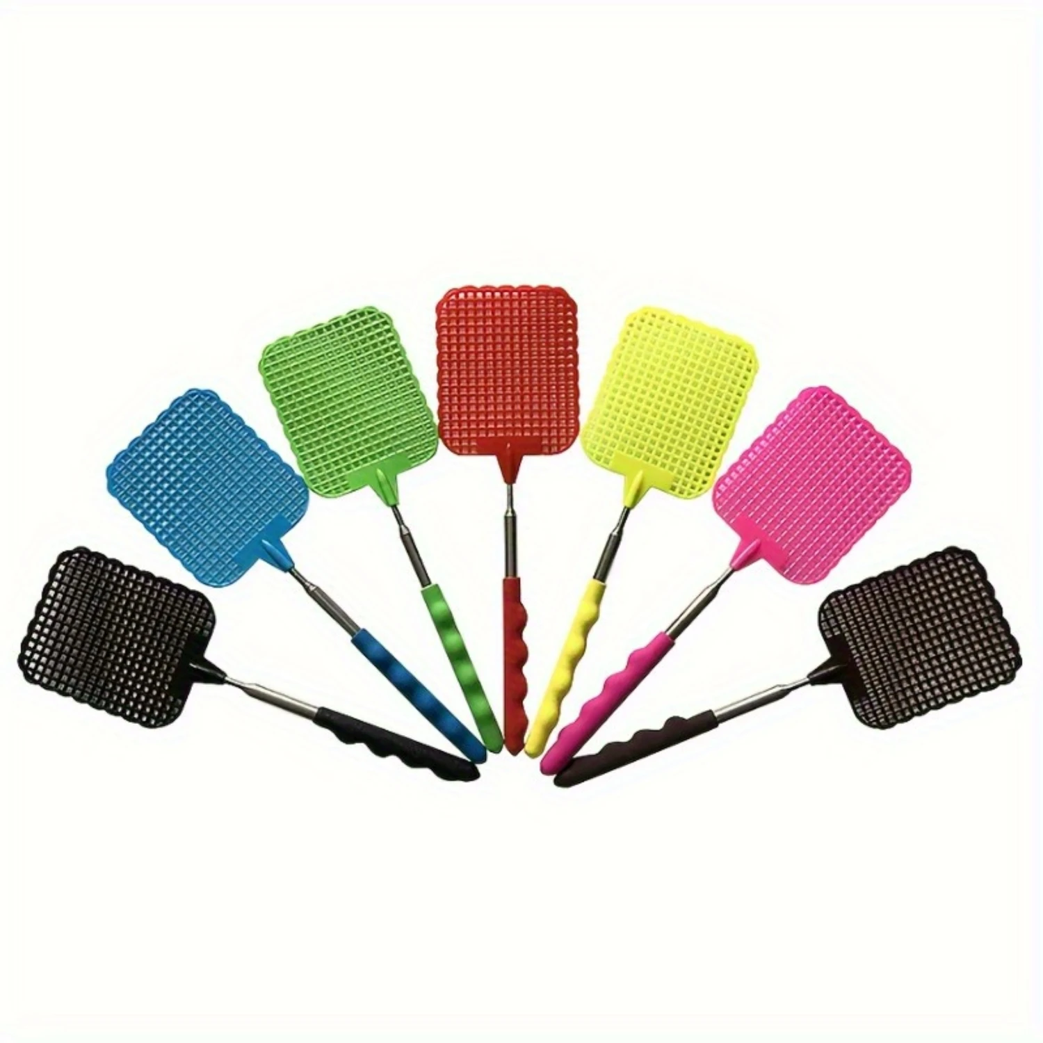 5-Piece Retractable Fly Swatters-Durable, Long Handle For Indoor & Outdoor Use-Manual Mosquito & Insect Killer Essential S