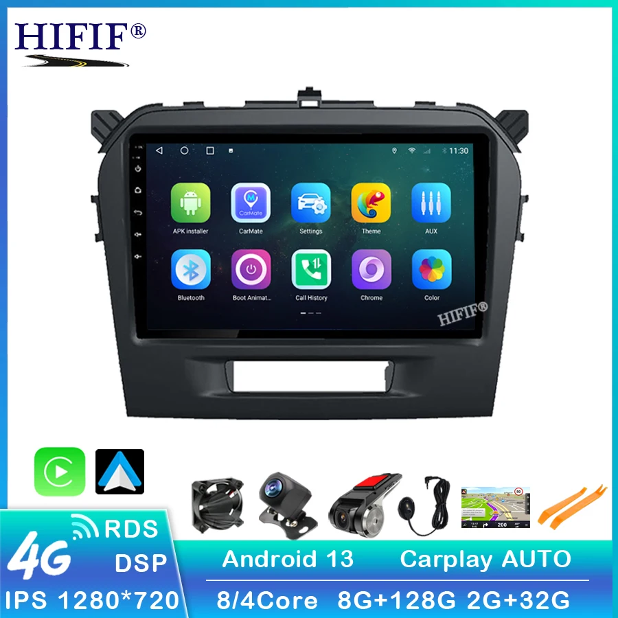 

Android 13 для Suzuki Vitara 4 2015-2019 Автомобильный мультимедийный плеер GPS-навигация головное устройство автомобильное радио аудио стерео магнитофон